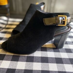 Rockport Black Soft Leather Blocked Heels